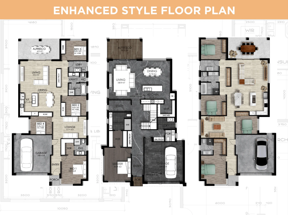 Rendered marketing floor plan four