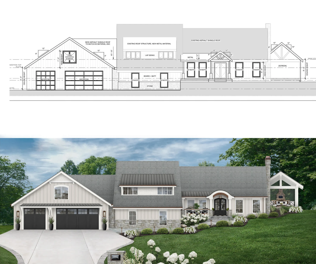 Traditional brick house exterior update